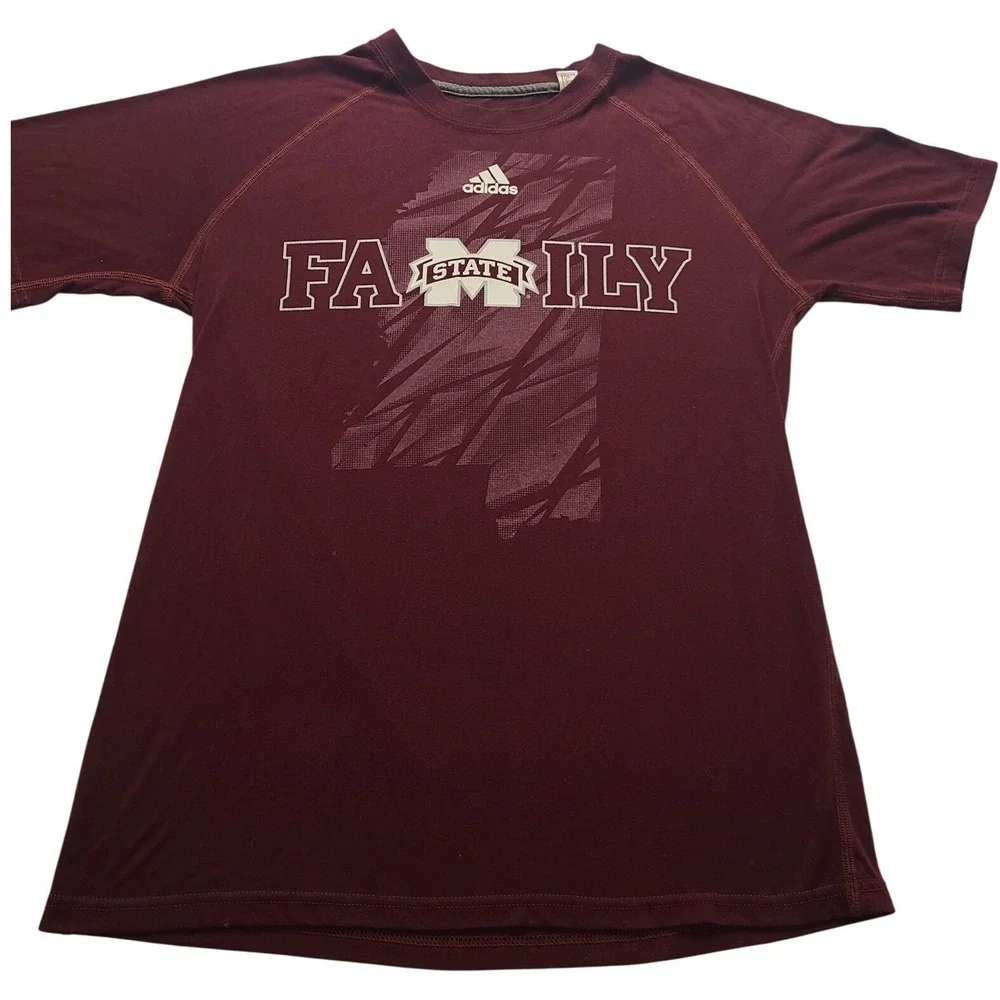 Adidas Mississippi State Bulldog Tennis Club Ultimate Tee Maroon Men's Medium